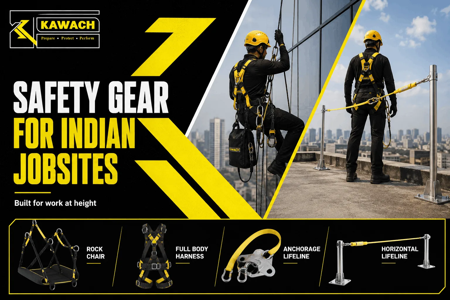 Fall Protection Equipment Suppliers in India - Kawach Safety