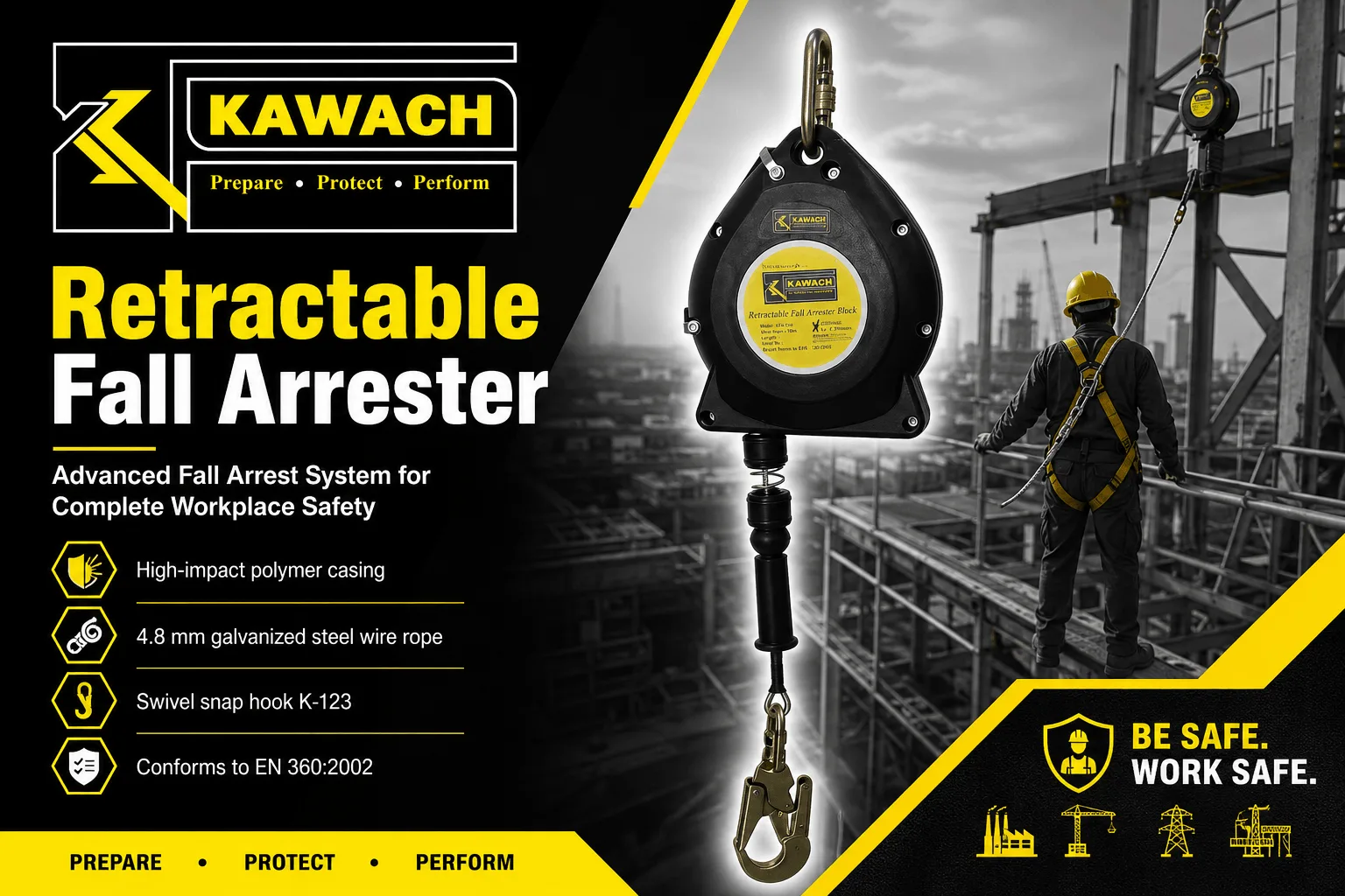 Retractable Fall Arrester Advanced Fall Arrest System for Complete Workplace Safety